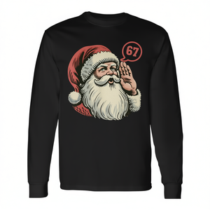 T-shirt de Noël à manches longues avec motif Père Noël 67 Meme Brainrot pour garçons - Product Image 2
