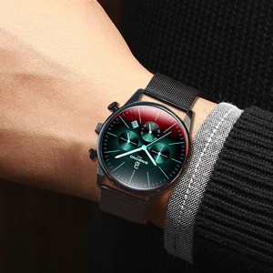 Binbond Men's Chronograph Watch Stainless Steel Band 7mm Quartz Movement Water Resistant Sports Watch B0135 - Product Image 2