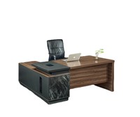 Scrivania Direzionale Moderna in Legno a Forma di L, Arredamento per Ufficio di Lusso, Tavolo da Ufficio per Manager
