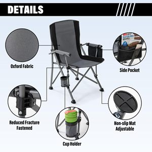 Chaise de camping pliable d'extérieur légère et promotionnelle, design personnalisé, robuste, capacité de 400 lb, vente en gros - Product Image 2
