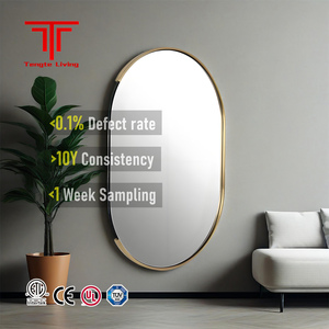 Tete Vàng Hiện Đại Trang Trí Nội Thất Hình Bầu Dục Vòm Khung Wall Mount Thương Mại Shatterproof Gương Thiết Kế Đơn Giản Cho Phòng Tắm Cổ Điển Cho Khách Sạn - Product Image 1