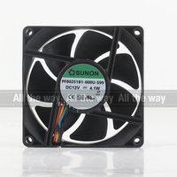 Kipas Pendingin Sunon 5V 24V 48V DC 12V 4.1W AC EC 8025 80X80X25MM 8CM Dual Ball Chassis Inverter Mute Empat-kabel PF80251101-000U-S99