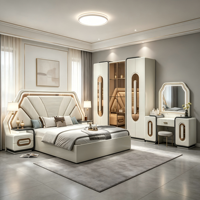 Cadre de lit king size, queen size, double, full size 180x200, 200x200 et ensemble matelas avec armoire et penderie pour lit moderne de luxe en cuir