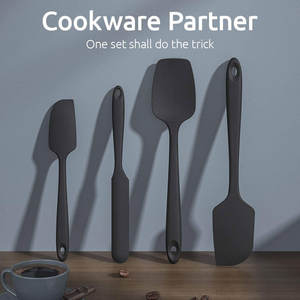 Juego de 4 piezas de silicona de grado alimenticio, espátula negra resistente al calor, 2022 grados, para cocina, 600 - Product Image 6