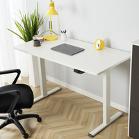 Bureau assis-debout ergonomique moderne et abordable avec hauteur réglable, roulettes et protection anti-collision pour usage commercial