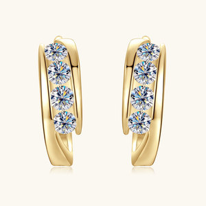 Bijoux fins boucles d'oreilles femmes 925 en argent Sterling rond VVS1 Moissanite diamant classique Cycle <span class=keywords><strong>vertueux</strong></span> conception boucles d'oreilles - Product Image 5