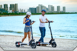 Trottinette pliable KuKirin M4 Max améliorée, double fourche, suspension avant, rouge, double ressort arrière, pneus tout-terrain de 10 pouces - Product Image 6