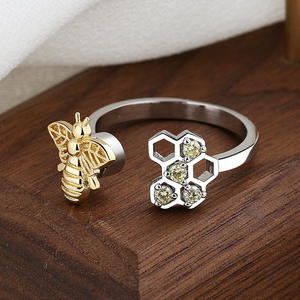 Rotatable Yellow Sunflower Bee Honeycomb Rotating <b>Ring</b> Fashion Jewelry Adjustable <b>Spinner</b> Spin Spinning <b>Fidget</b> <b>Rings</b> for Anxiety - Product Image 4