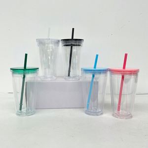 16 oz Snow Globe clear Mixed Color Shimmer Acrylic Kids <b>Cup</b> 16oz 24oz Adventure Plastic Tumbler <b>with</b> Hole and Plug - Product Image 2