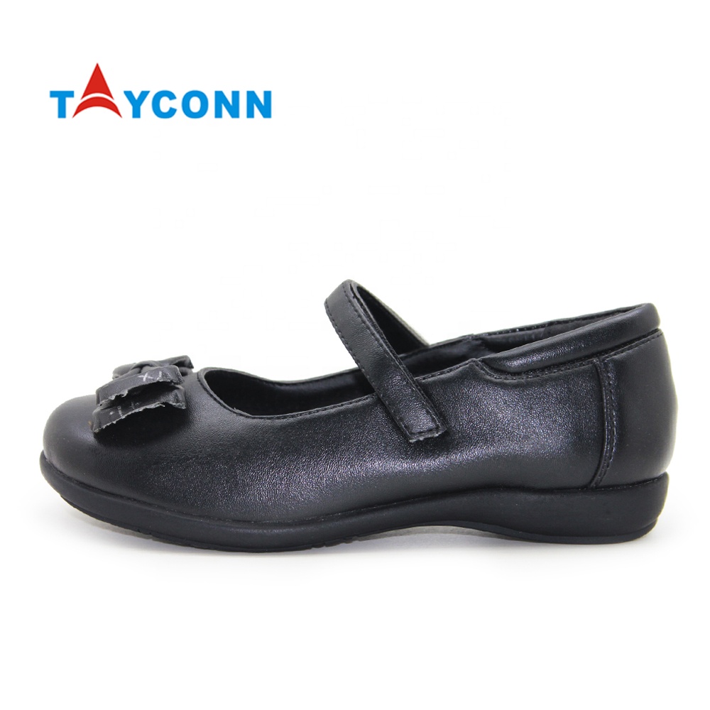 OEM Kids Back to Zapatos Escolares Black Leather Mary Jane Girls Uniform Dress Shoes
