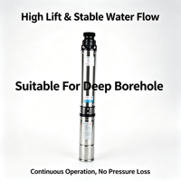 Pompe submersible multi-étages haute pression en acier inoxydable pour drainage des eaux usées, puits profond, électrique 1,5 CV OEM ODM