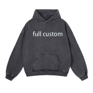 Moletom Pulôver Masculino Clássico Confortável de Cor Sólida com Capuz para Primavera e Outono, com Logotipo e Cor Personalizados para Venda por Atacado - Product Image 2