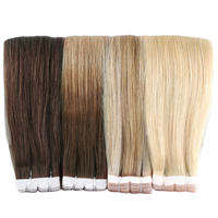 Micro ruban adhésif d'interface de cheveux humains vierges russes Mini ruban adhésif invisible à double tirage dans les extensions de cheveux Vente en gros
