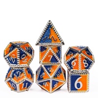 Ensemble de dés polyédriques en métal de 7 pièces avec logo personnalisé, fabriqué à la main pour les jeux de rôle Dungeons & Dragons et les jeux de société