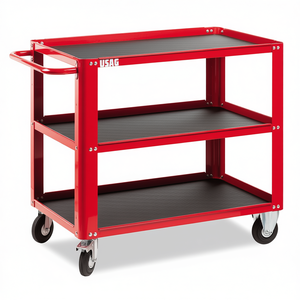 Carrito de Almacenamiento de Plástico 504 Srxl Rojo de 3 Niveles, Carrito de Logística Industrial para Almacén - Product Image 2