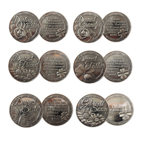 Pièces de monnaie commémoratives vintage personnalisées, en métal argenté antique, avec un ange porte-bonheur
