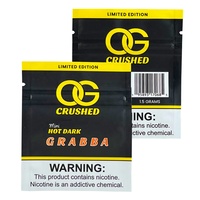 Impression numérique Emballage ziplock en feuille d'aluminium personnalisé feuille de tabac concassée mini pochette grabba sombre et chaude 1.5 grammes
