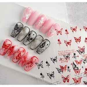 Redanco Eco-Friendly Nail Sticker Borboleta 5D Decalques Decoração Unhas Art Accessories Design Sticker