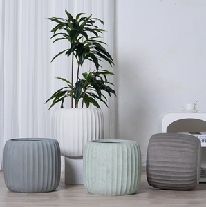 Calabaza enana, rayas verticales redondas, árbol de limón, hoja de Piano, Banyan, sala de estar, casa de familia, luz, olla de arcilla de magnesio de lujo - Product Image 1