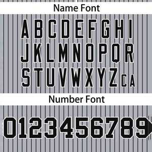 Maillot de softball personnalisé à rayures grises et noires, authentique, à deux boutons - Product Image 3