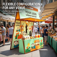 YTSF-H12 Stand de promotion mobile pliable et flexible pour marché extérieur, stand de marché, centre commercial, table de promotion portable