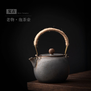 Théière en céramique rétro avec poignée, grande capacité pour usage domestique, style chinois avec filtre - Product Image 4