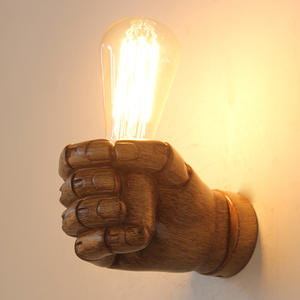 빈티지 수지 주먹 벽 램프 LED 전구 복도 조명 침실 거실 벽 조명 홀더 홈 장식 E27 - Product Image 3