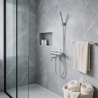 Ensemble de robinetterie de douche murale TOPWAY en acier inoxydable 304, finition nickel brossé, 2 fonctions, douchette à main