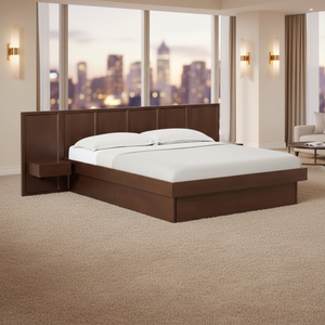 Base de Cama con Plataforma de Teca Graz, Tamaño Queen/King, con Cabecera de Panel Elegante, Diseño Moderno para un Aspecto Refinado en el Dormitorio - Product Image 4