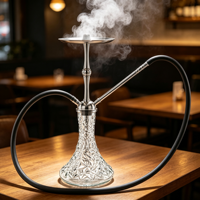 Emballage de luxe haut de gamme pour chicha en bois, narguilé avec tuyau en acier inoxydable, style arabe Na Gr Ani à tube unique