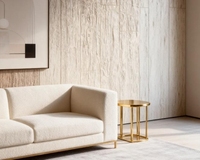 Panneau mural moderne en PU texturé 3D imitation bois, imperméable, avec design graphique, installation facile pour les zones scéniques