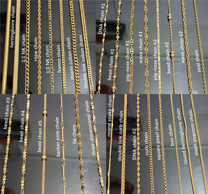 Collana Girocollo da Donna All'Ingrosso con Catenina a Serpente, Figaro Sottile, a Corda, Veneziana e a Graffetta in Acciaio Inossidabile Impermeabile con Placcatura PVD in Oro 18K - Product Image 2
