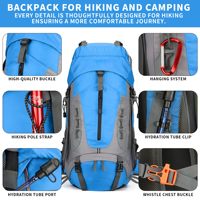 Sac à dos de camping imperméable, grand sac à dos de randonnée pour accessoires de plein air et voyages