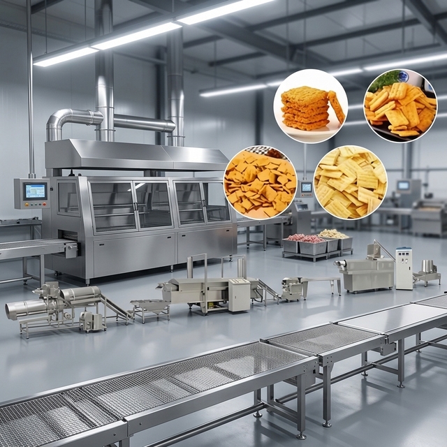 Continuous Frying Production Line for Doughnuts, Potatoes, and French Fries Manufacturing automatic potato chips machine