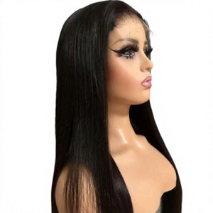 Premium Natural Black Straight Human Hair <b>Wig</b> HD <b>Lace</b> <b>Frontal</b> Pre Plucked Scalp Real Virgin Hair - Product Image 1