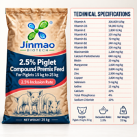 Prémélange composé pour porcelets Jinmao 2,5 % avec minéraux, vitamines et enzymes de qualité alimentaire pour la nutrition animale