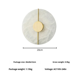 Lampe murale moderne en marbre 3000K pour couloir d'hôtel, salon, chambre à coucher, chevet - Product Image 6