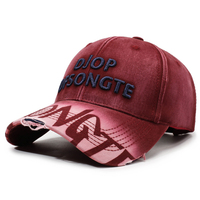 Casquettes de baseball personnalisées en toile lavée avec boutons recouverts de tissu et broderie 3D vieillie pour la vente en gros de chapeaux personnalisés, fourniture de couvre-chefs OEM ODM