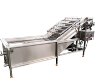 Industriële hoogproductieve volautomatische productielijn voor het wassen, snijden en ontwateren van groentesalades