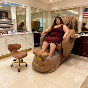 Sillón de Pedicura de Lujo para Spa de Pies con Masaje Eléctrico, Respaldo Ajustable y Sin Tuberías para Salón de Uñas - Product Image 1