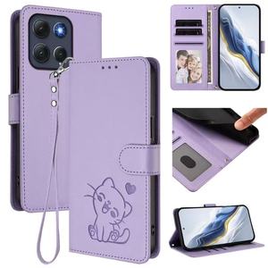 Custodia a Portafoglio in Pelle PU con Gatto Goffrato, Chiusura Magnetica e Scomparti Porta Carte, <span class=keywords><strong>Cover</strong></span> Antiurto per <span class=keywords><strong>iPhone</strong></span> 12 - Product Image 3