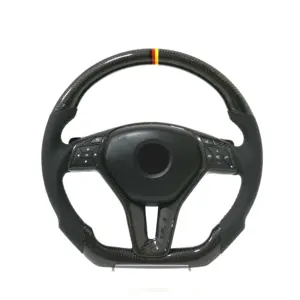 Volant personnalisé en fibre de carbone tricolore pour la <span class=keywords><strong>Mercedes</strong></span> <span class=keywords><strong>AMG</strong></span> W204 W205 W212 W176 W213 Cla W177 C E Glk Cls <span class=keywords><strong>Classe</strong></span> M Coupé - Product Image 1
