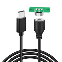 USB C a conector magnético recto redondo 12V 3A Cable de carga rápida con placa PCB