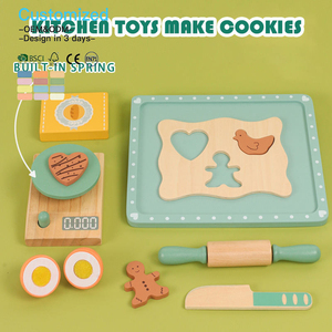 EDULAND OEM ODM Ensemble de <span class=keywords><strong>cuisine</strong></span> en bois de simulation pour jeu d'imitation, outils de pâtisserie, jouets éducatifs pour la petite enfance en forme d'aliments - Product Image 4