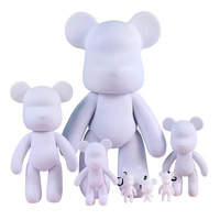 Figurine d'ours en fluide blanc et noir pour peinture fluide, ours DIY avec peintures, 18 cm/23 cm/33 cm/53 cm/72 cm/100 cm