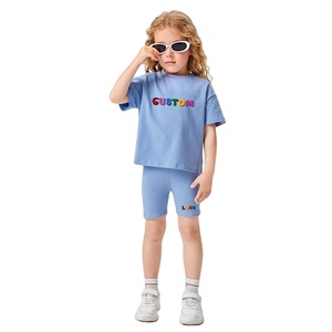 Tenues <span class=keywords><strong>de</strong></span> <span class=keywords><strong>cyclisme</strong></span> simples personnalisées, vêtements décontractés, survêtement, ensemble <span class=keywords><strong>de</strong></span> shorts <span class=keywords><strong>de</strong></span> motard pour enfants, vente à chaud - Product Image 1