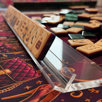 Tuiles de Mahjong Américaines Premium Sans Supports, Pions et Dés Vert Émeraude, Design Parisien pour Adultes, Soirée de Jeu de Fêtes