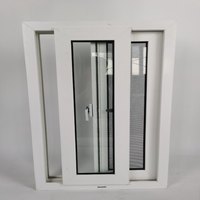 Ventana de vidrio corredizo de vinilo de nuevo diseño personalizado ahorro de energía UPVC para balcón cortina de persiana de pantalla magnética de apertura Horizontal