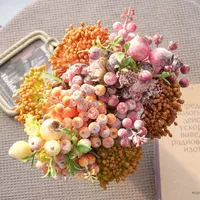 Bouquet de fruits artificiels en mousse Mizi pour centre de table de fête, arrangement floral, décoration de mariage, maison, Noël, fleurs de fête