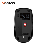 Mouse Optik Nirkabel Meetion R560 RGB 2.4G Desain Portabel Tanpa Kabel dengan USB Hitam - Mouse Komputer Senyap yang Ramah Laptop